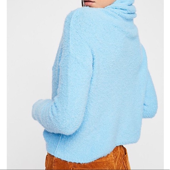 Free People blue cowl neck / turtleneck SMALL - Picture 3 of 3